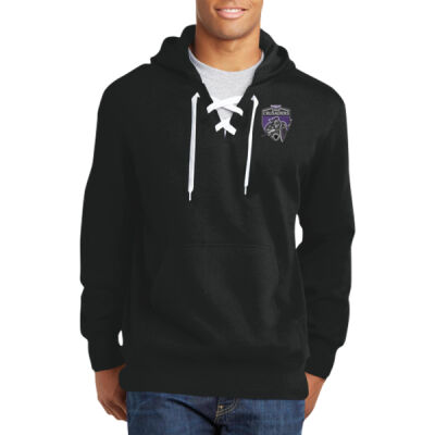 COED LOGO - Jr Crusaders Lace Up Pullover Hoodie with Purple Laces Thumbnail