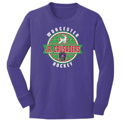 COED LOGO HOLIDAY DESIGN THEME - Youth Long Sleeve Core Cotton Tee Thumbnail